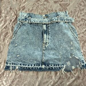 Forever 21 denim/distressed high waisted skirt
